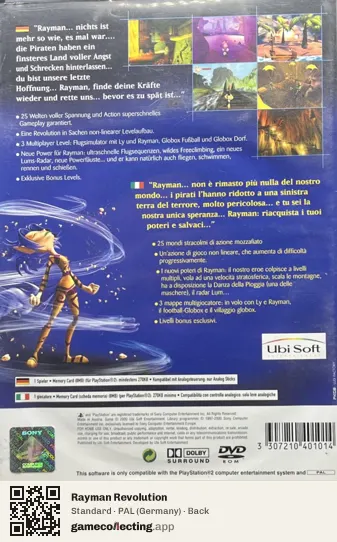 Rayman Revolution PlayStation 2, Germany box back