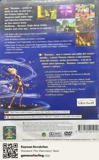 Rayman Revolution PlayStation 2, Germany box back