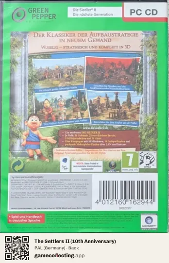 The Settlers II (10th Anniversary) Computer, Germany box back