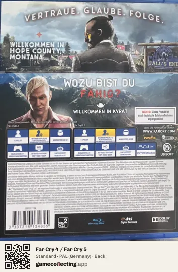Far Cry 4 / Far Cry 5 PlayStation 4, Germany box back
