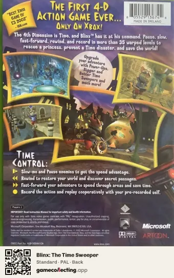 Blinx: The Time Sweeper Xbox, PAL box back