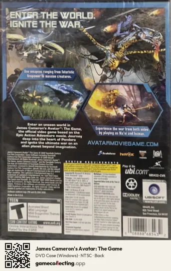 James Cameron's Avatar: The Game Computer, NTSC box back