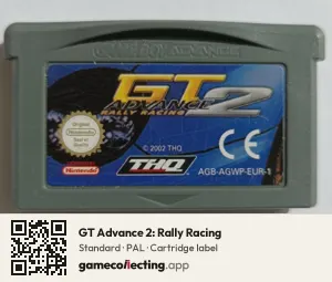 GT Advance 2: Rally Racing Game Boy Advance, PAL cartridge label