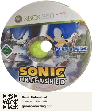 Sonic Unleashed Xbox 360, PAL disc