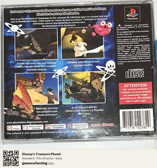 Disney's Treasure Planet PlayStation, France box back