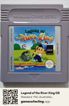 Legend of the River King GB Game Boy, PAL cartridge label