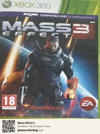 Mass Effect 3 Xbox 360, France box front