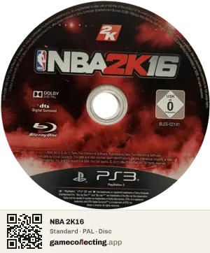 NBA 2K16 PlayStation 3, PAL disc