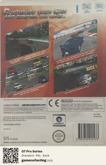 GT Pro Series Nintendo Wii, PAL box back