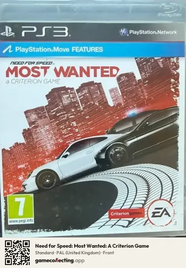 Need for Speed: Most Wanted: A Criterion Game PlayStation 3, United Kingdom box front