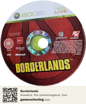 Borderlands Xbox 360, PAL disc