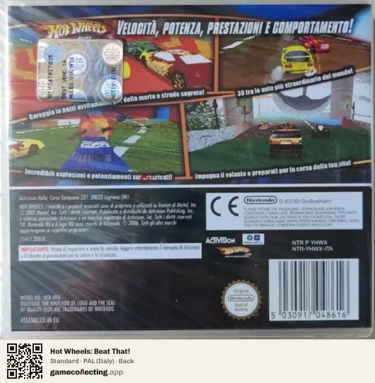 Hot Wheels: Beat That! Nintendo DS, Italy box back