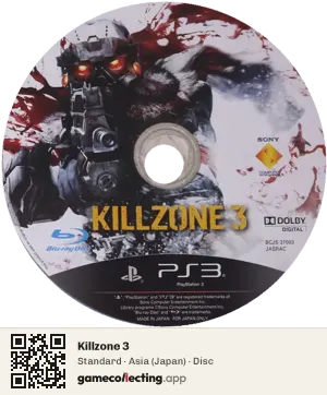Killzone 3 PlayStation 3, Asia disc