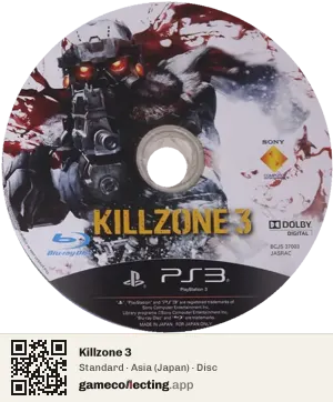 Killzone 3 PlayStation 3, Asia disc