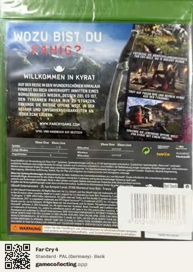 Far Cry 4 Xbox One, Germany box back