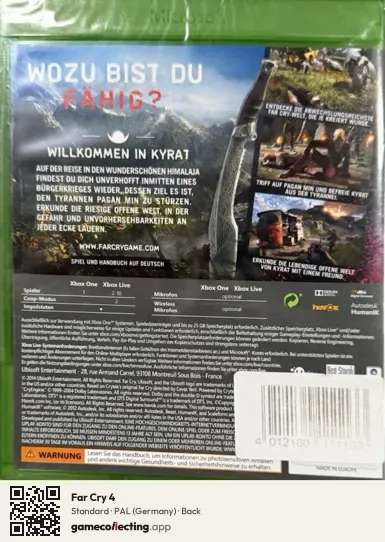 Far Cry 4 Xbox One, Germany box back