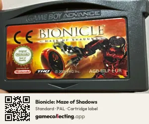 Bionicle: Maze of Shadows Game Boy Advance, PAL cartridge label