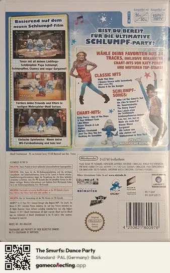The Smurfs: Dance Party Nintendo Wii, Germany box back