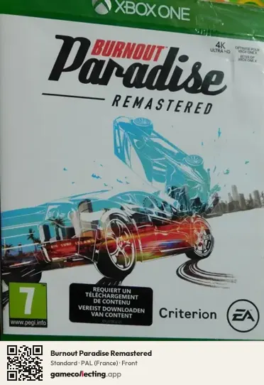 Burnout Paradise Remastered Xbox One, France box front