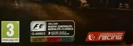 F1 2013, the PEGI square on its front