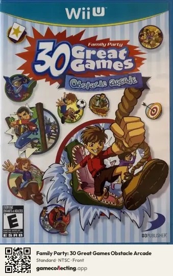 Family Party: 30 Great Games Obstacle Arcade Nintendo Wii U, NTSC box front
