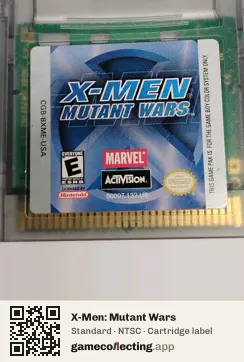 X-Men: Mutant Wars Game Boy Color, NTSC cartridge label