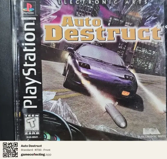 Auto Destruct PlayStation, NTSC box front