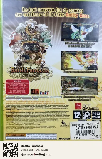 Battle Fantasia Xbox 360, PAL box back