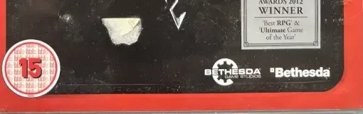 The Elder Scrolls V: Skyrim, the BBFC circle on its front