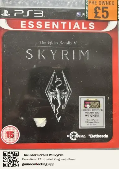 The Elder Scrolls V: Skyrim PlayStation 3, United Kingdom box front