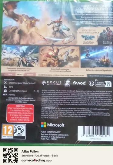 Atlas Fallen Xbox Series X, France box back