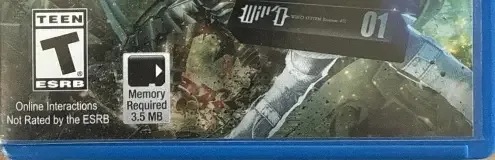 Freedom Wars, the ESRB box on its front