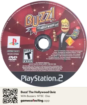 Buzz! The Hollywood Quiz PlayStation 2, NTSC disc