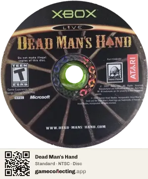Dead Man's Hand Xbox, NTSC disc