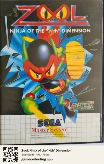Zool: Ninja of the "Nth" Dimension Sega Master System, PAL box front