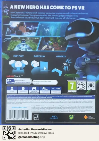 Astro Bot Rescue Mission PlayStation 4, Germany box back