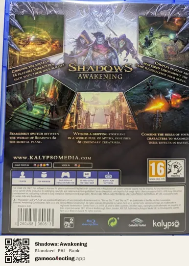 Shadows: Awakening PlayStation 4, PAL box back