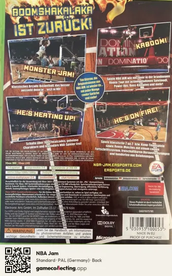 NBA Jam Xbox 360, Germany box back