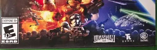 LEGO Star Wars: The Force Awakens, the ESRB box on its front