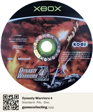 Dynasty Warriors 4 Xbox, PAL disc