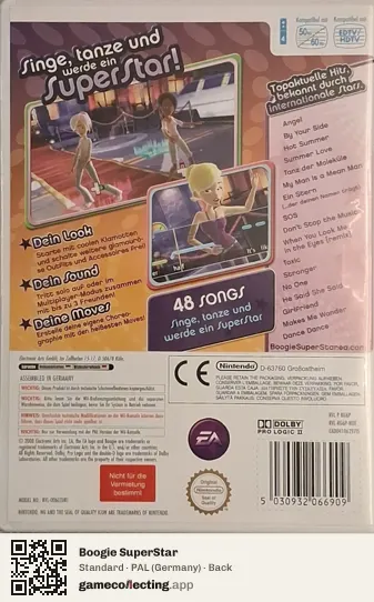 Boogie SuperStar Nintendo Wii, Germany box back