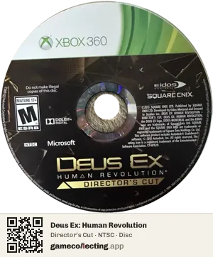 Deus Ex: Human Revolution Xbox 360, NTSC disc