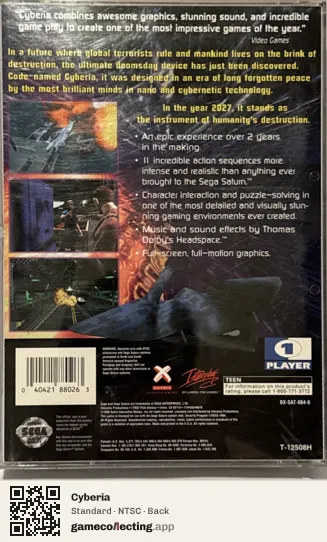 Cyberia Sega Saturn, NTSC box back