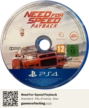 Need for Speed Payback PlayStation 4, PAL disc