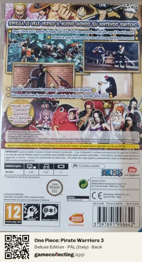 One Piece: Pirate Warriors 3 Nintendo Switch, Italy box back