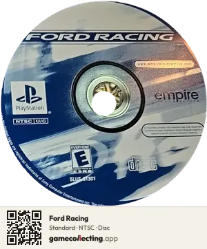 Ford Racing PlayStation, NTSC disc