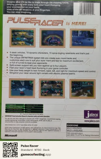 Pulse Racer Xbox, NTSC box back