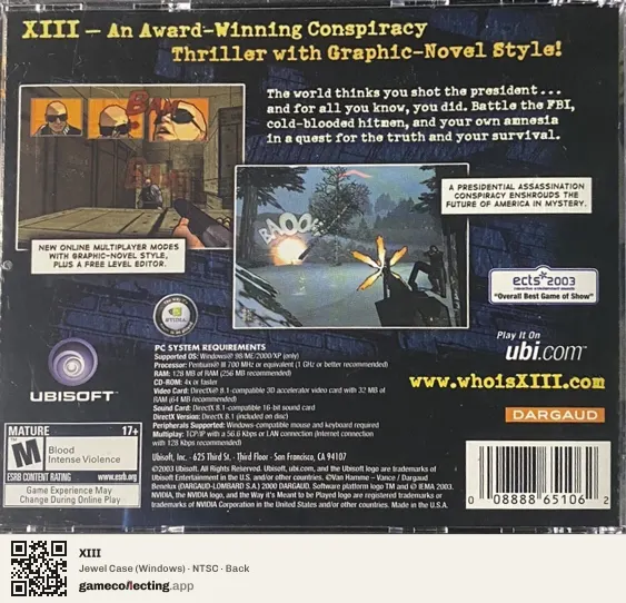 XIII Computer, NTSC box back