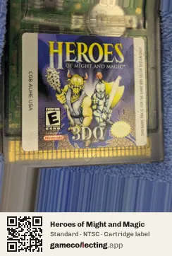 Heroes of Might and Magic Game Boy Color, NTSC cartridge label