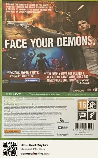 DmC: Devil May Cry Xbox 360, PAL box back